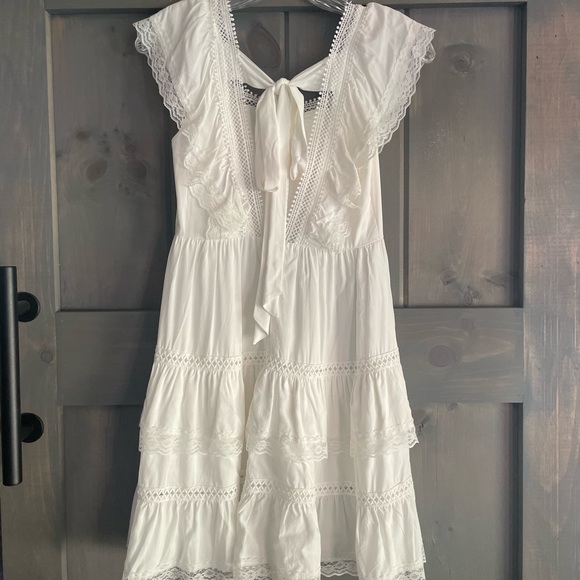 Blue rain boutique White lace boutique dress XXS - Picture 3 of 8
